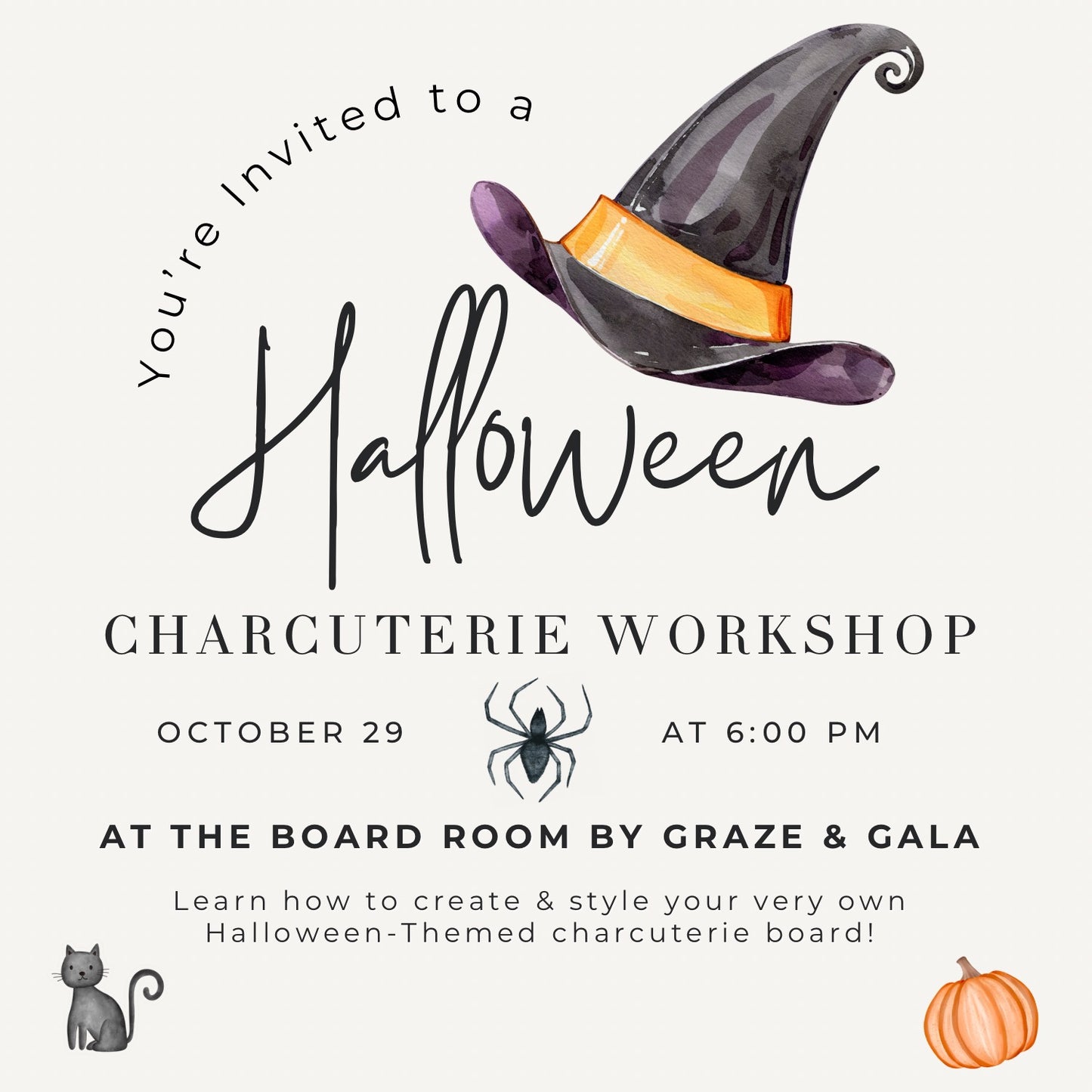 Halloween Charcuterie Workshop Ticket - October 29th @ 6 PM