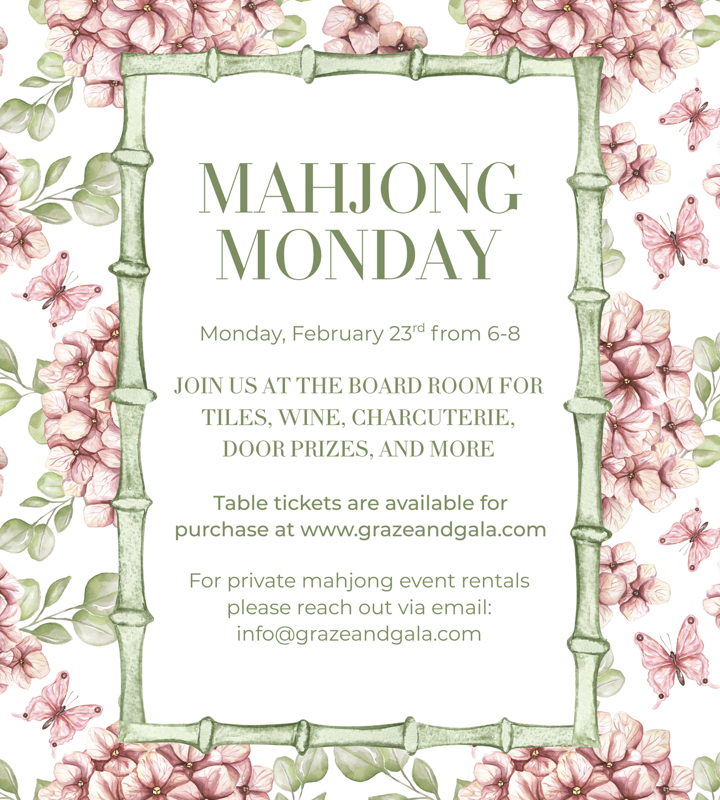 MAHJONG MONDAY TABLE TICKET