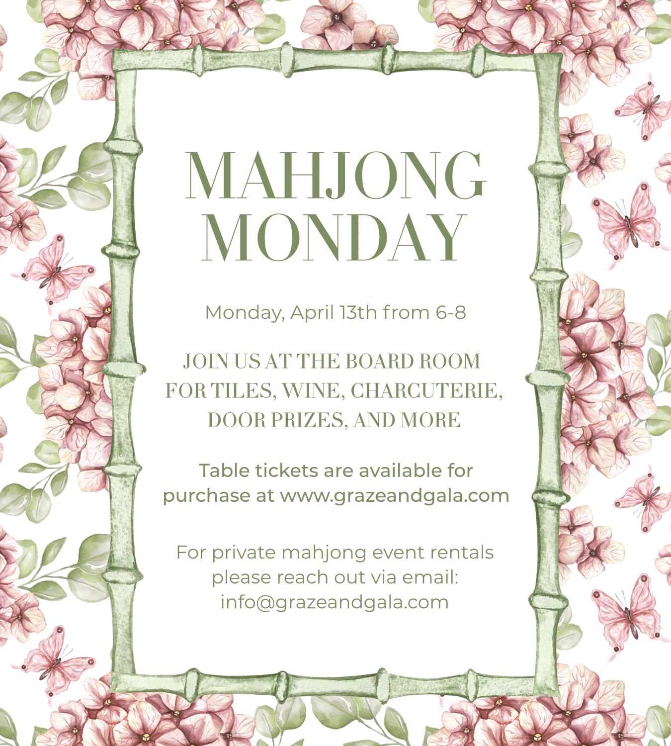 MAHJONG MONDAY TABLE TICKET - APRIL 13